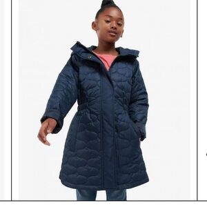NWT Barbour Kids Navy Quilted NAHLA Solid Quilt
Coat